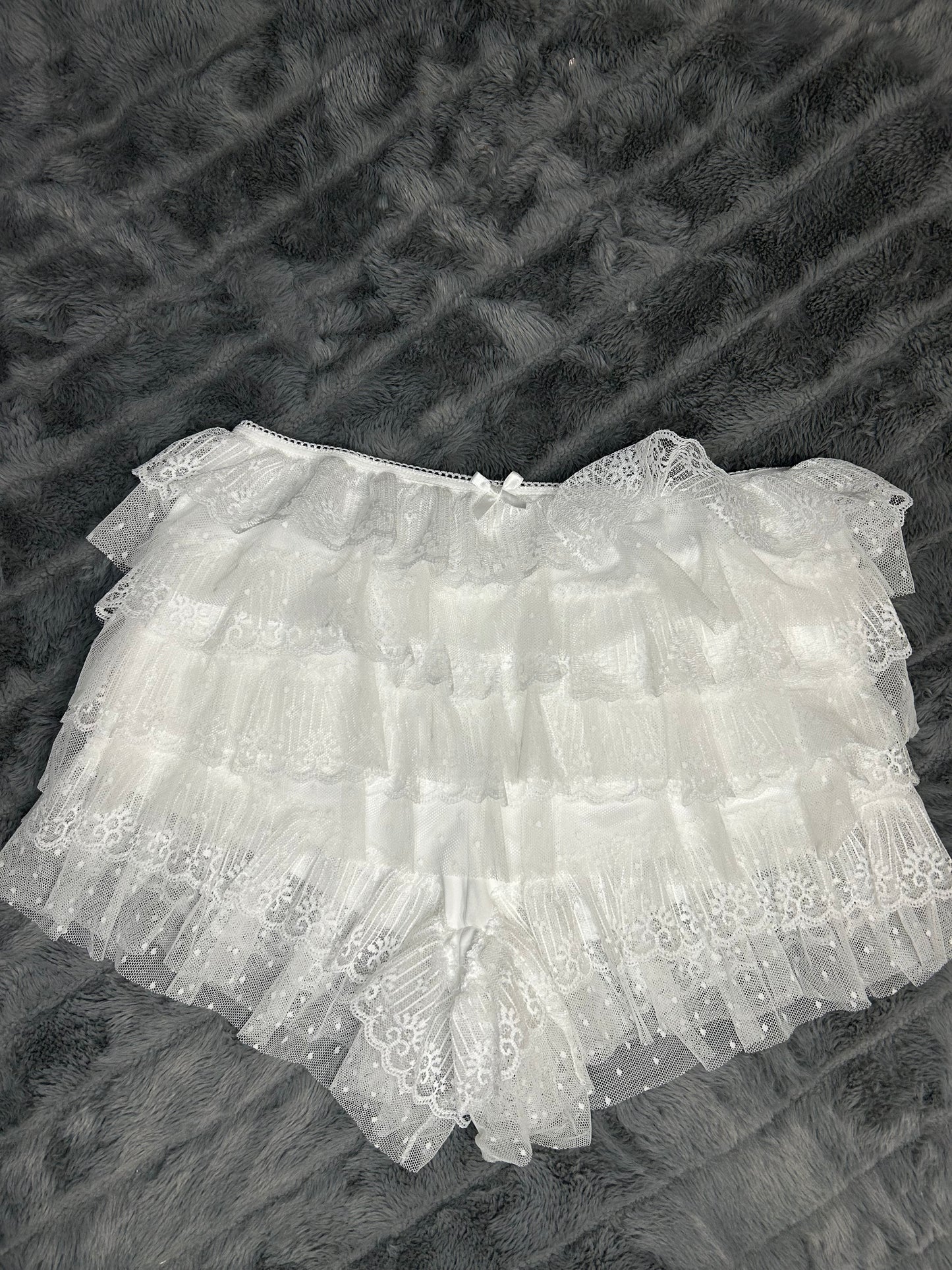 White Ruffle Shorts